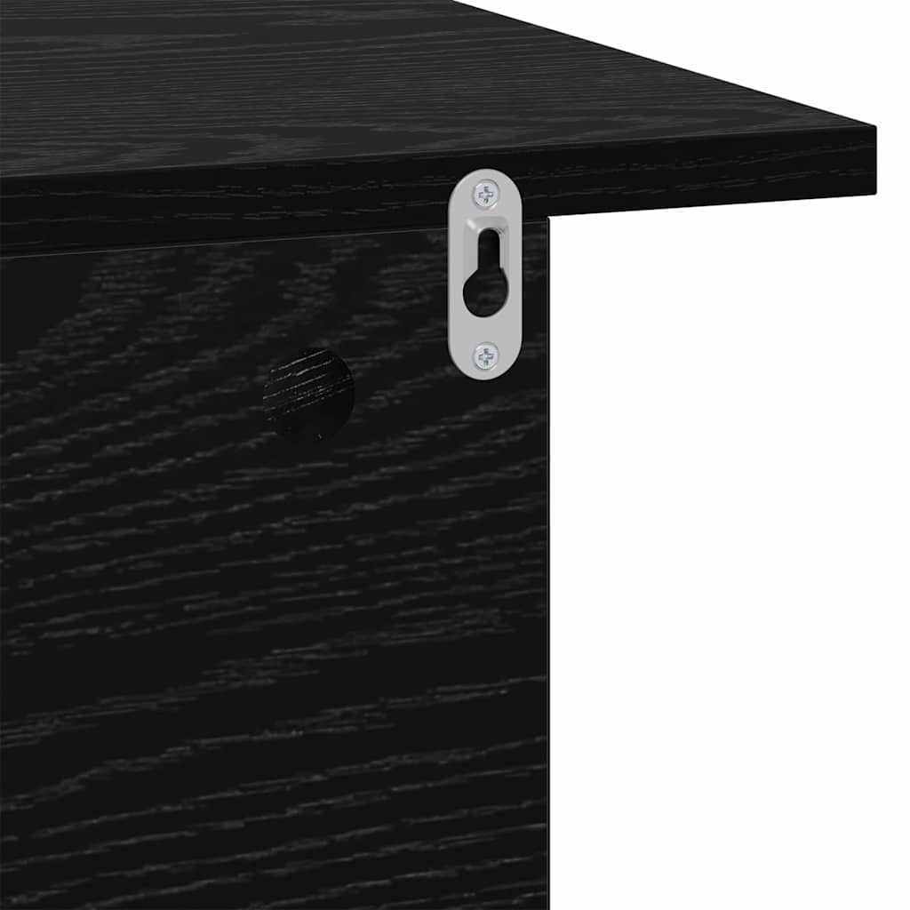 Nachttisch 2 pcs Schwarz Eichen-Optik 40 x 30 x 25 cm