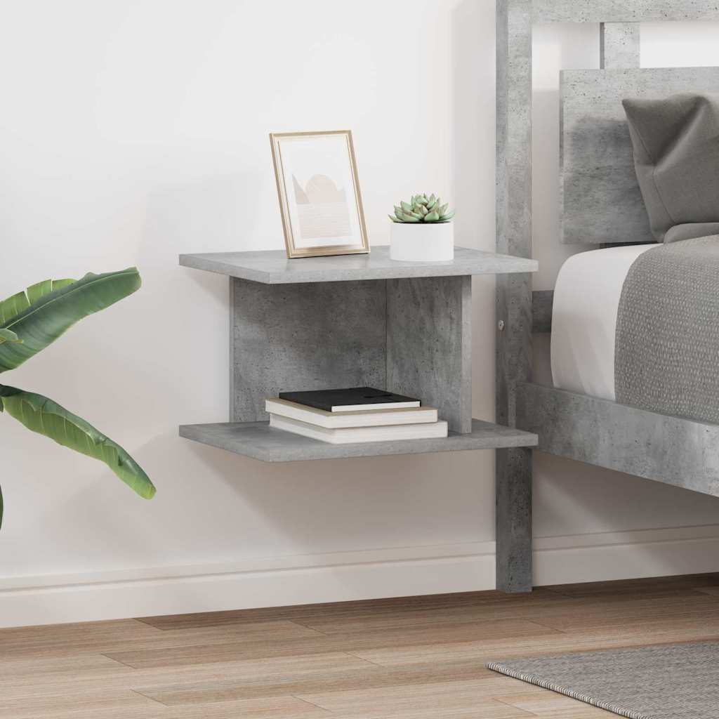Nachttisch 2 pcs Beton Grau 40 x 30 x 25 cm Holzwerkstoff