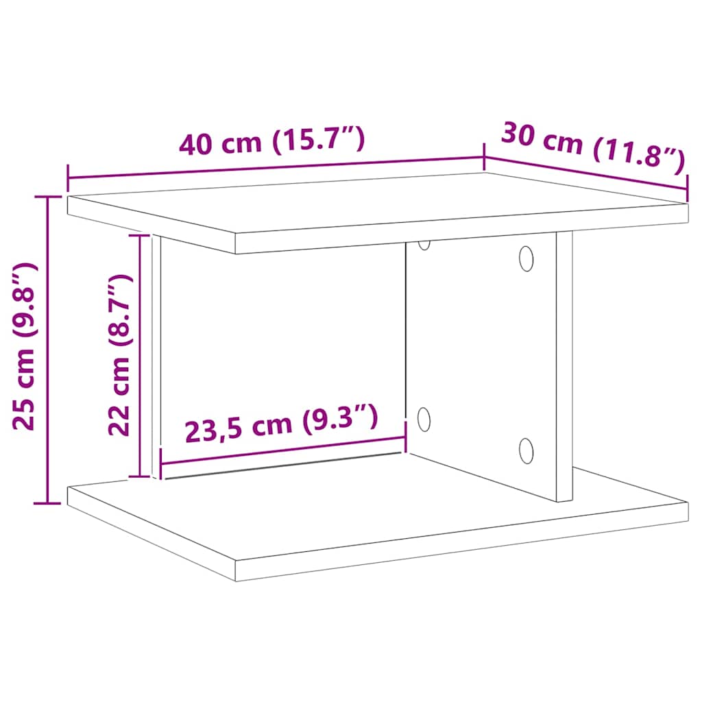 Nachttisch Artisan-Eiche 40 x 30 x 25 cm Holzwerkstoff