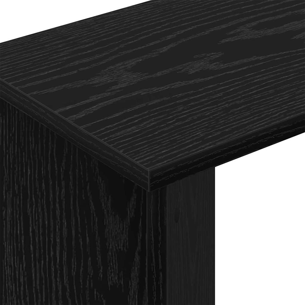 Beistelltisch Schwarz Eichen-Optik 35 x 25 x 50 cm