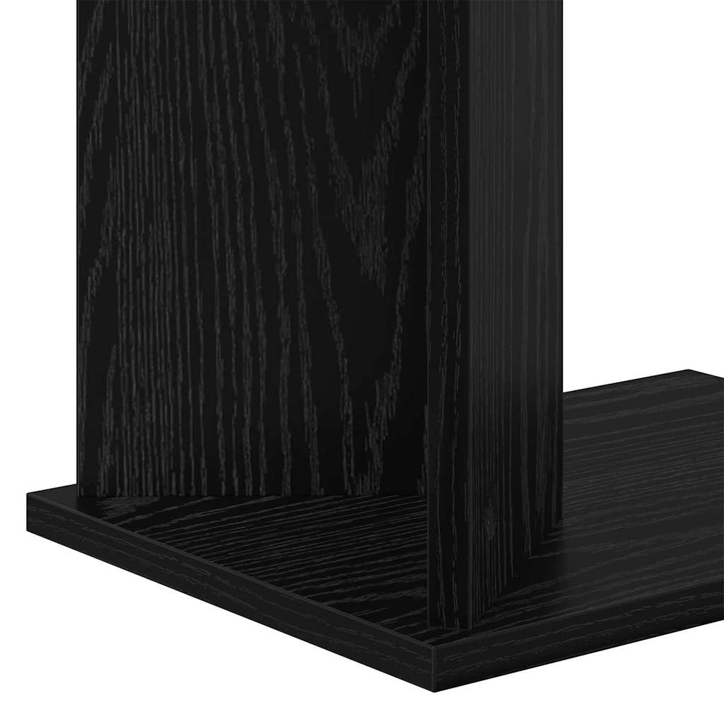 Beistelltisch Schwarz Eichen-Optik 35 x 25 x 50 cm
