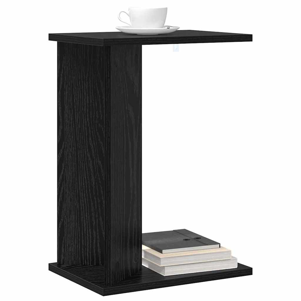 Beistelltisch Schwarz Eichen-Optik 35 x 25 x 50 cm