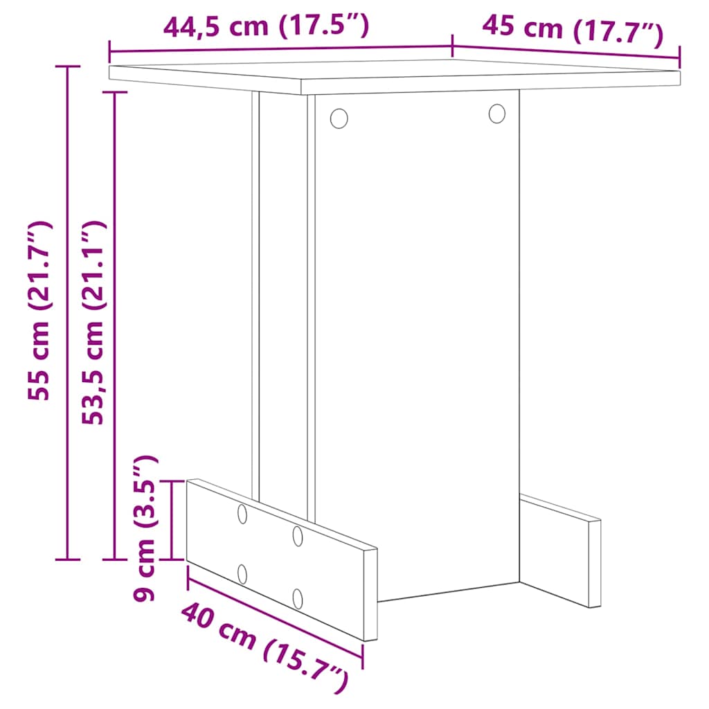 Beistelltisch Graues Sonoma 44,5 x 45 x 55 cm Holzwerkstoff