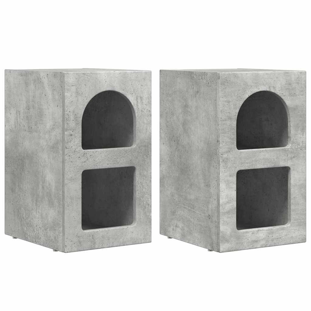 Nachttisch ELST 2 Stk. Beton Grau 29,5 x 33,5 x 50 cm