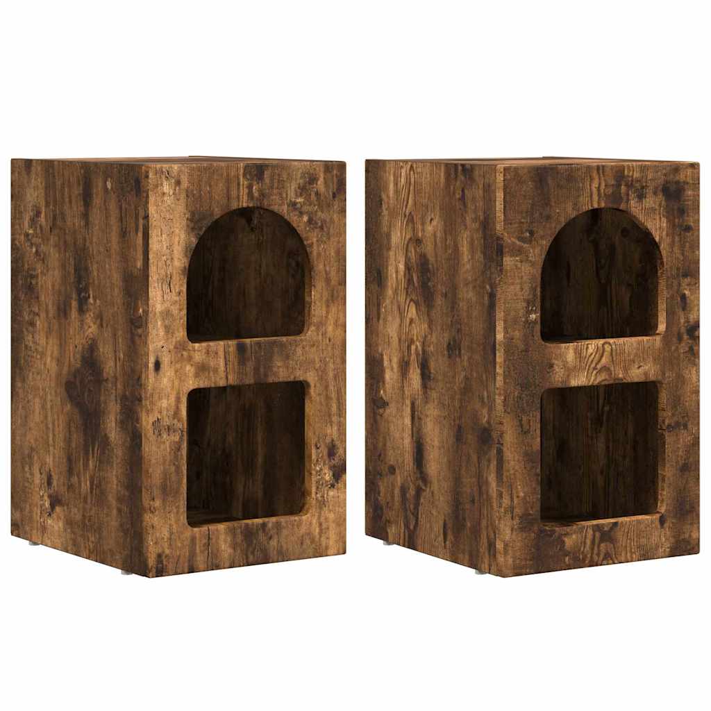 Nachttisch ELST 2 Stk. Geräucherte Eiche 29,5 x 33,5 x 50 cm