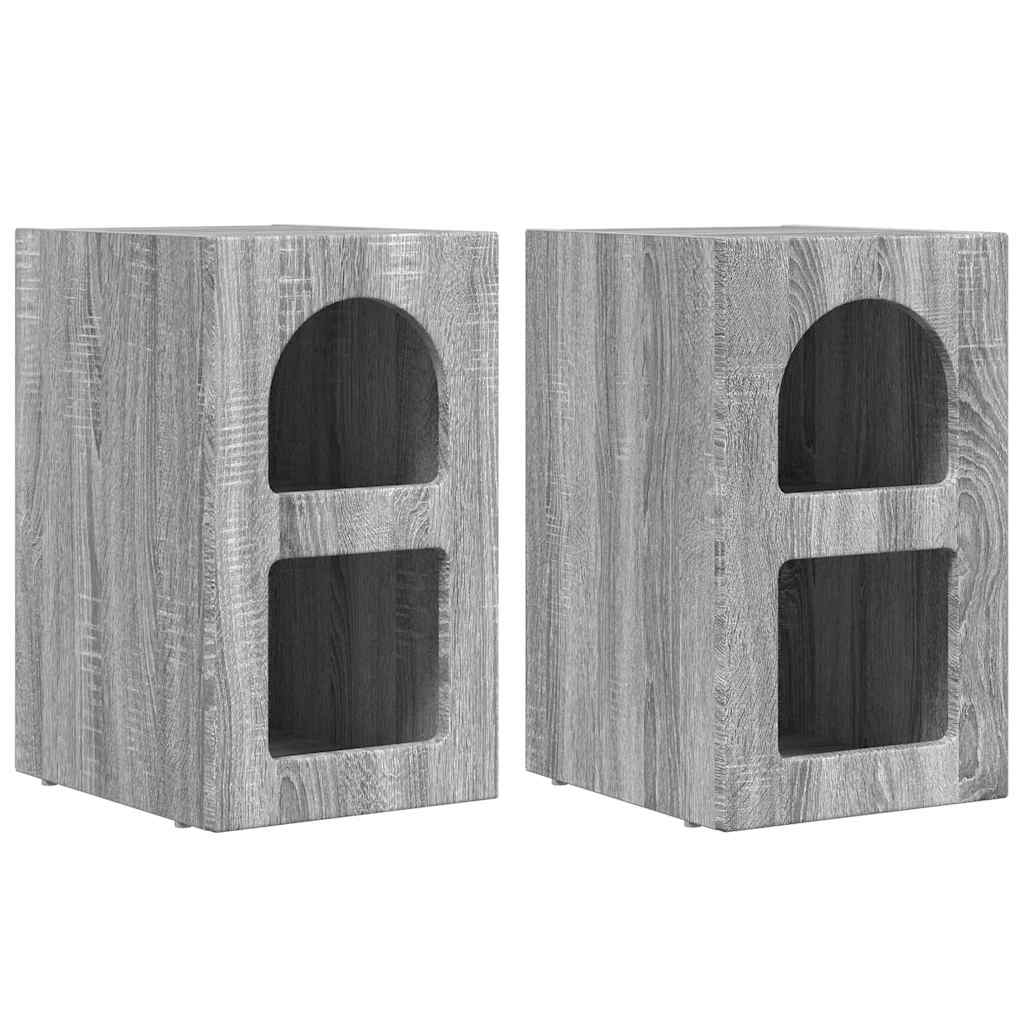 Nachttisch ELST 2 Stk. Graues Sonoma 29,5 x 33,5 x 50 cm