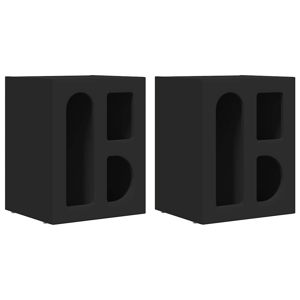 Nachttisch ELST 2 Stk. Schwarz 40 x 35 x 50 cm Holzwerkstoff