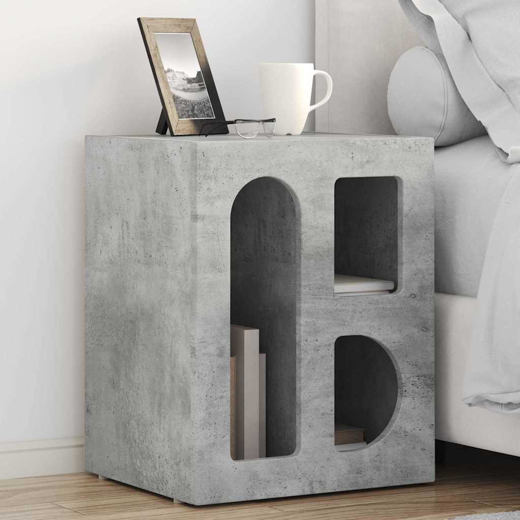Nachttisch ELST 2 Stk. Beton Grau 40 x 35 x 50 cm Holzwerkstoff