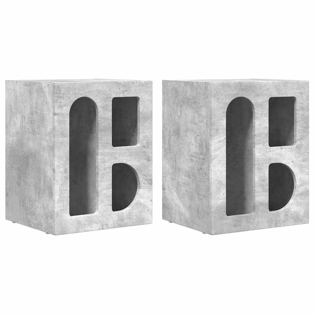 Nachttisch ELST 2 Stk. Beton Grau 40 x 35 x 50 cm Holzwerkstoff