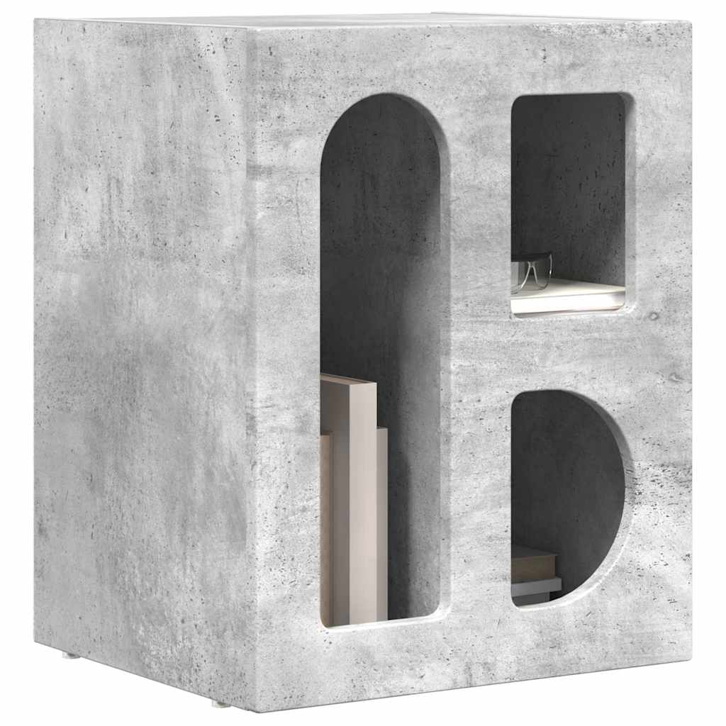 Nachttisch ELST 2 Stk. Beton Grau 40 x 35 x 50 cm Holzwerkstoff