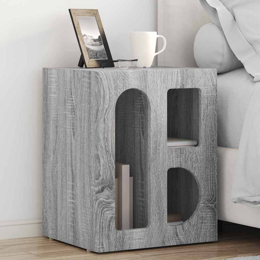 Nachttisch ELST 2 Stk. Graues Sonoma 40 x 35 x 50 cm