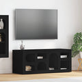 TV-Schränk ELST 100 x 35 x 40 cm Schwarz Holzwerkstoff