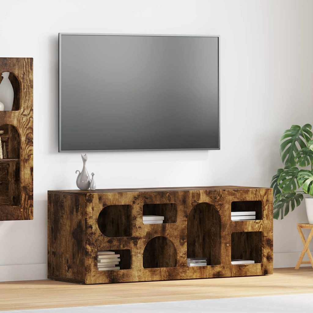 TV-Schränk ELST 100 x 35 x 40 cm Geräucherte Eiche