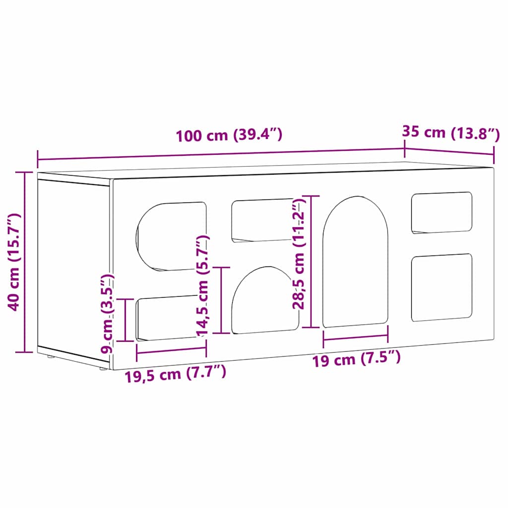 TV-Schränk ELST 100 x 35 x 40 cm Altholz Holzwerkstoff