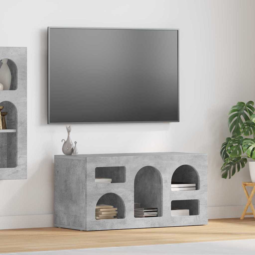 TV-Schränk ELST 80 x 35 x 40 cm Beton Grau Holzwerkstoff