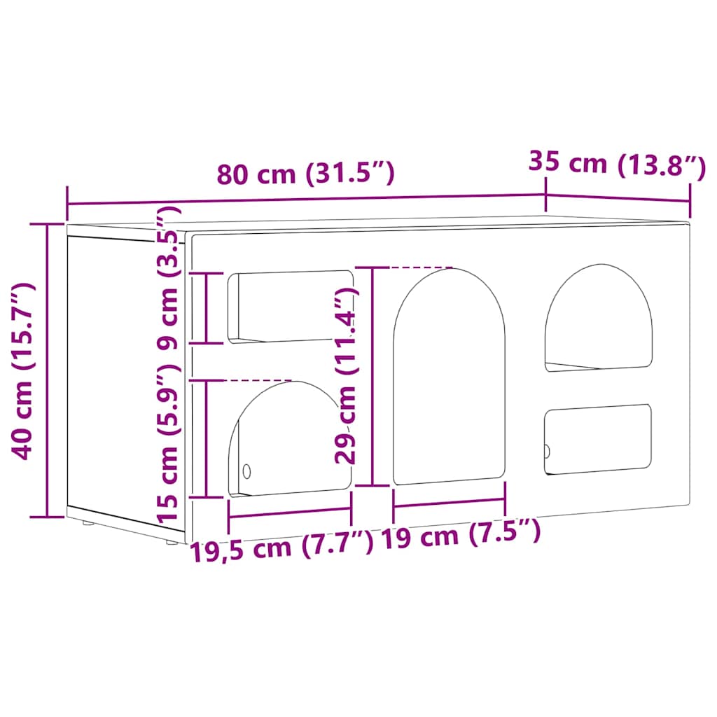 TV-Schränk ELST 80 x 35 x 40 cm Hochglanz Weiß Holzwerkstoff