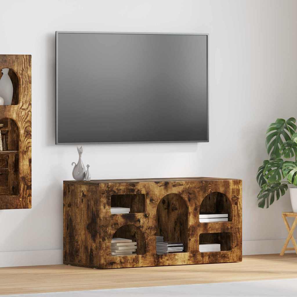 TV-Schränk ELST 80 x 35 x 40 cm Geräucherte Eiche Holzwerkstoff