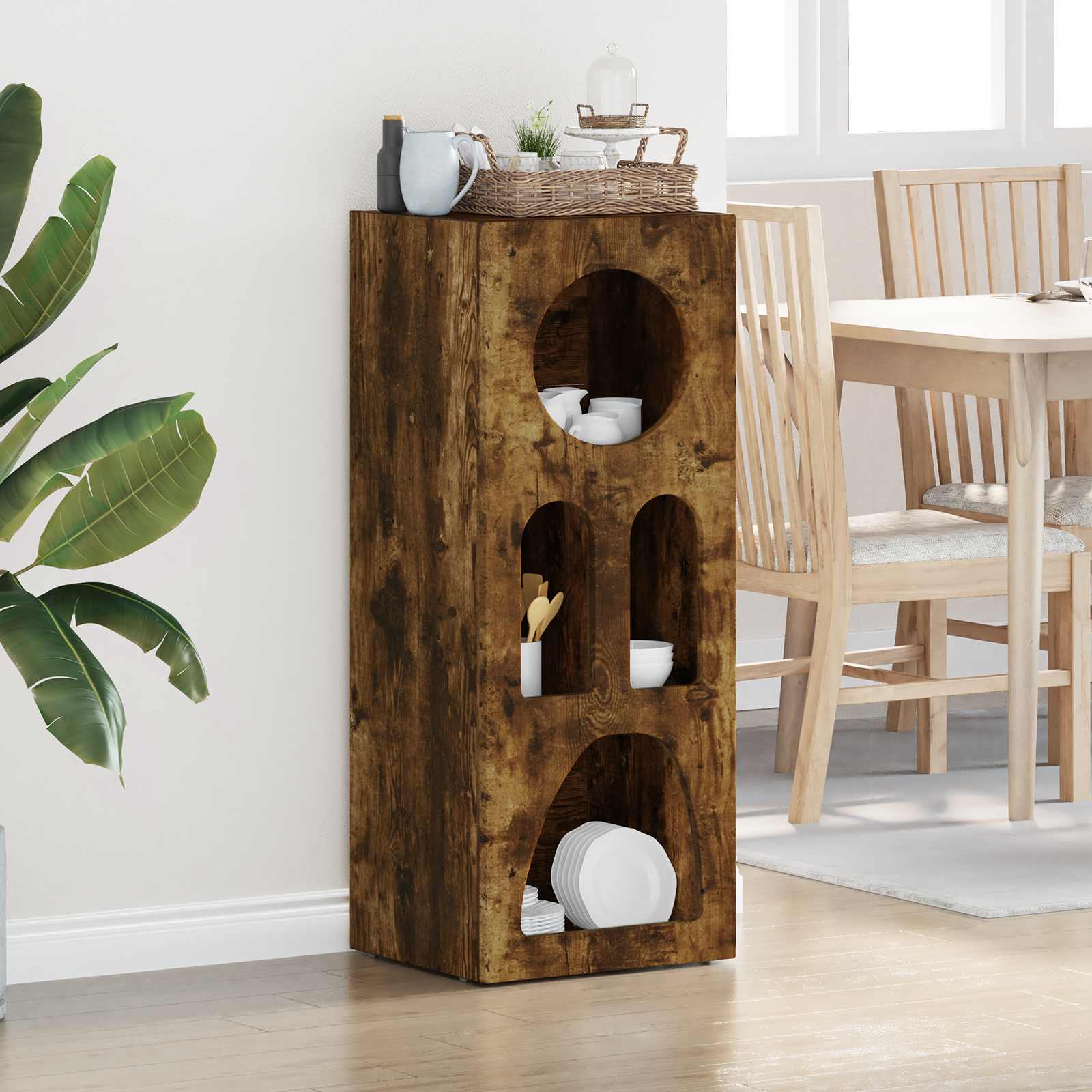 Sideboard Geräucherte Eiche 40 x 35 x 100,5 cm Holzwerkstoff