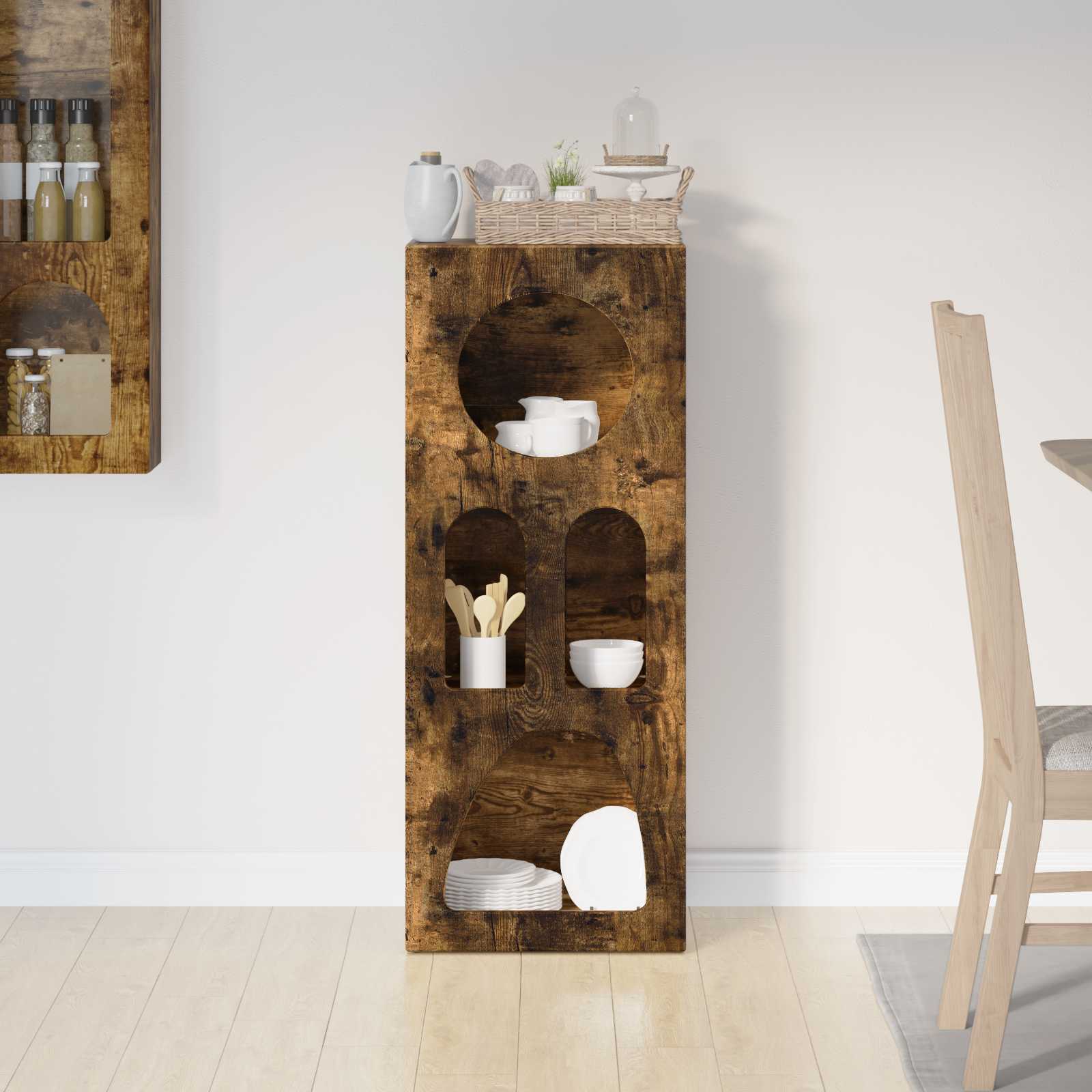 Sideboard Geräucherte Eiche 40 x 35 x 100,5 cm Holzwerkstoff