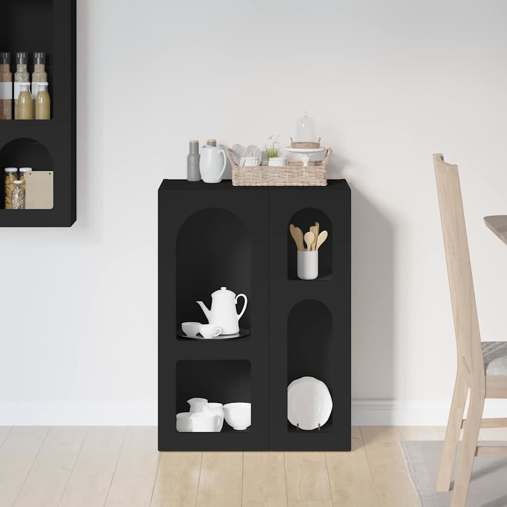 Sideboard Schwarz 59 x 35 x 80,5 cm Holzwerkstoff