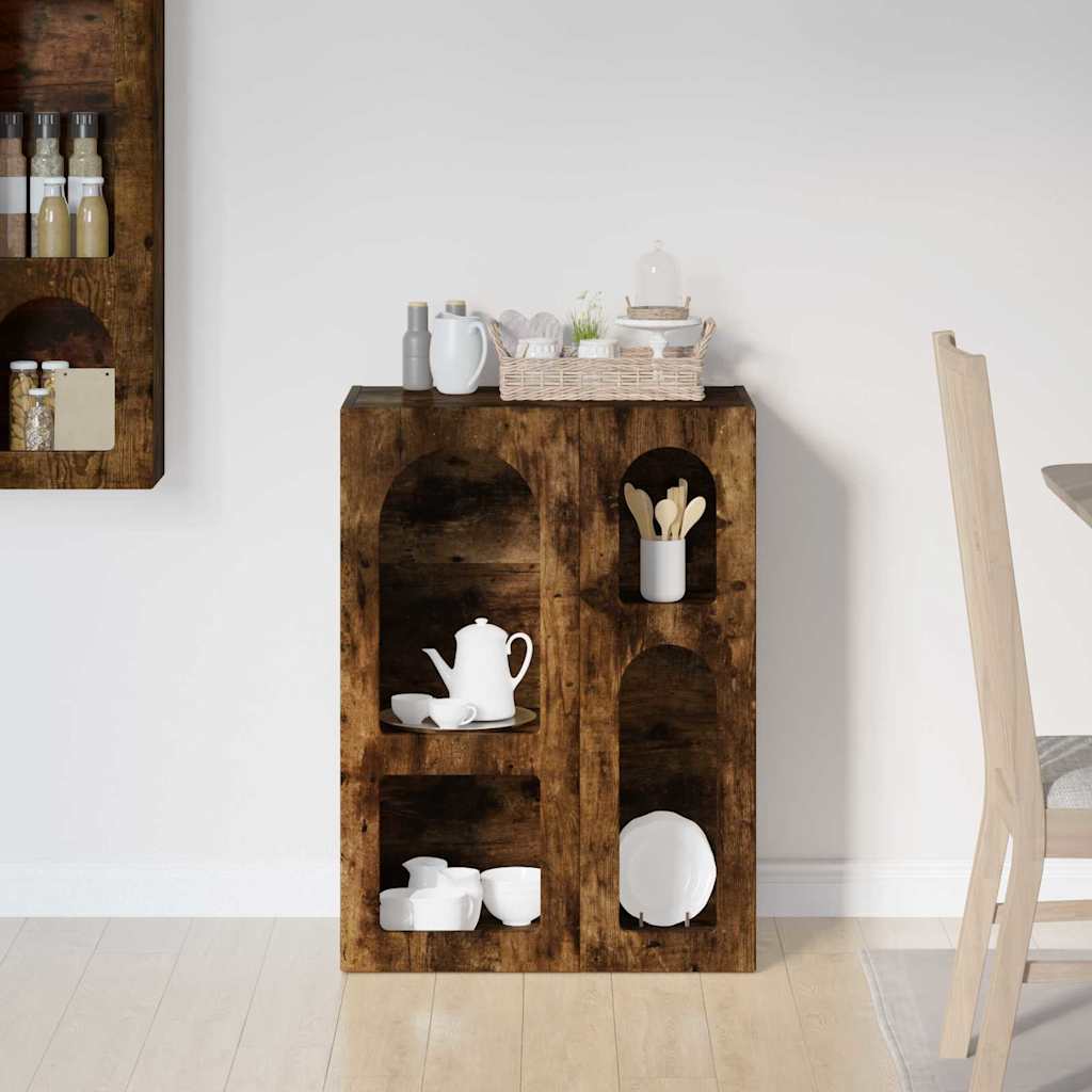 Sideboard Geräucherte Eiche 59 x 35 x 80,5 cm Holzwerkstoff