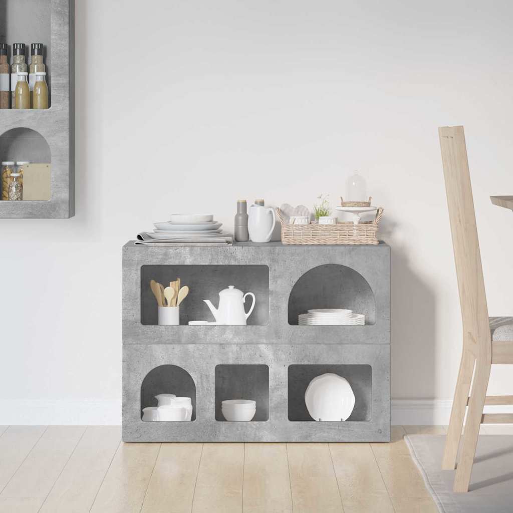 Sideboard Beton Grau 80,5 x 35 x 59 cm Holzwerkstoff