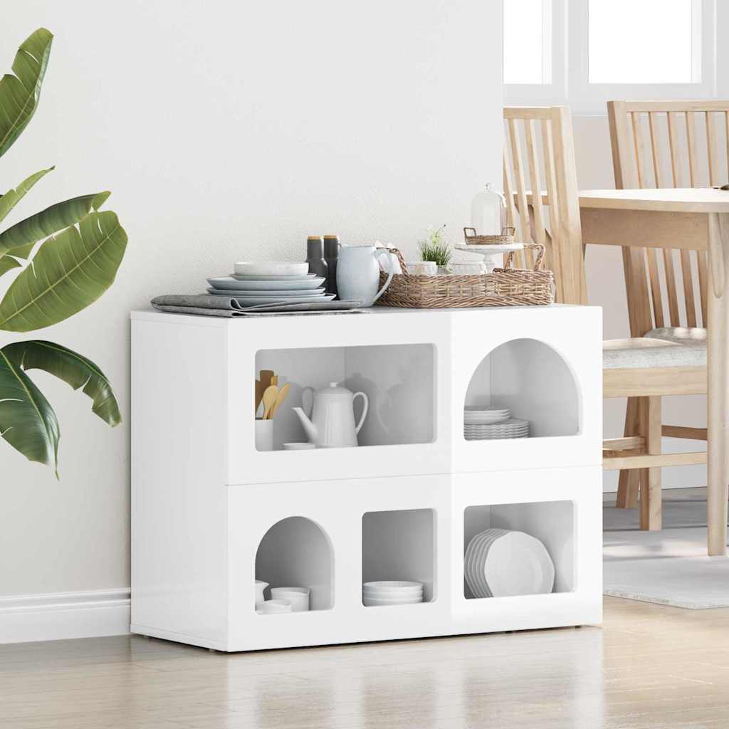 Sideboard Hochglanz Weiß 80,5 x 35 x 59 cm Holzwerkstoff