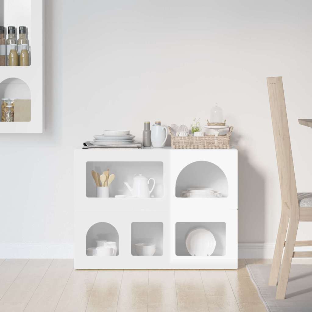 Sideboard Hochglanz Weiß 80,5 x 35 x 59 cm Holzwerkstoff