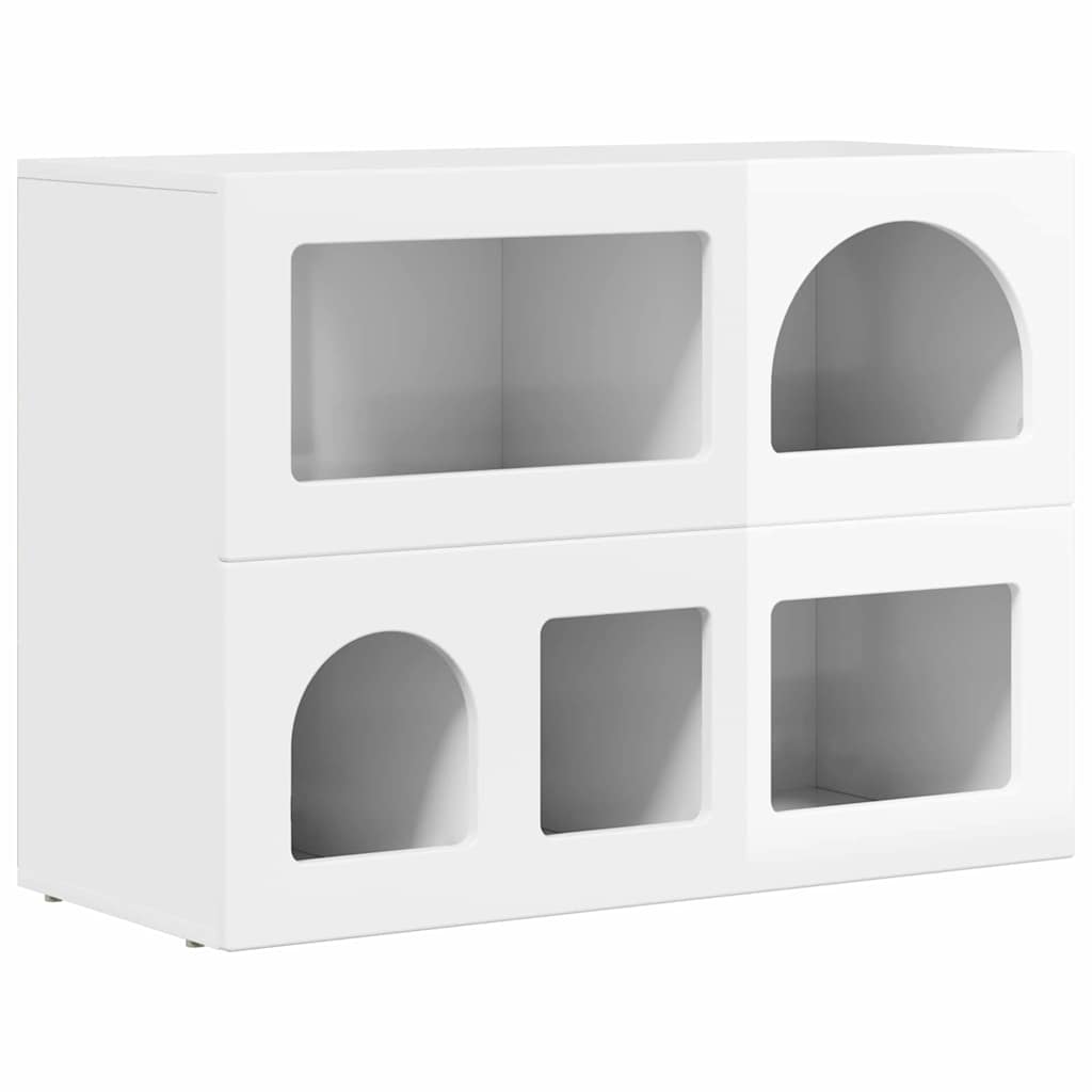 Sideboard Hochglanz Weiß 80,5 x 35 x 59 cm Holzwerkstoff
