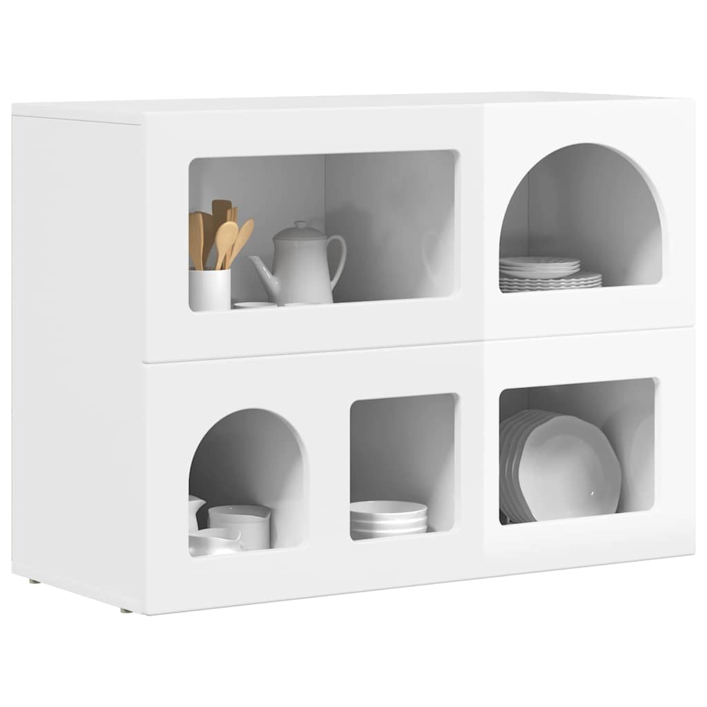 Sideboard Hochglanz Weiß 80,5 x 35 x 59 cm Holzwerkstoff