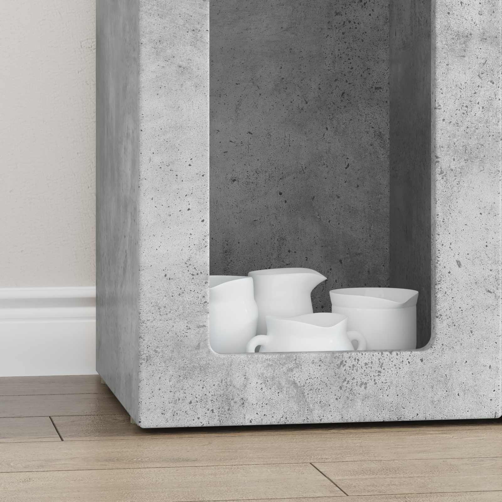 Sideboard Beton Grau 59 x 35 x 100,5 cm Holzwerkstoff