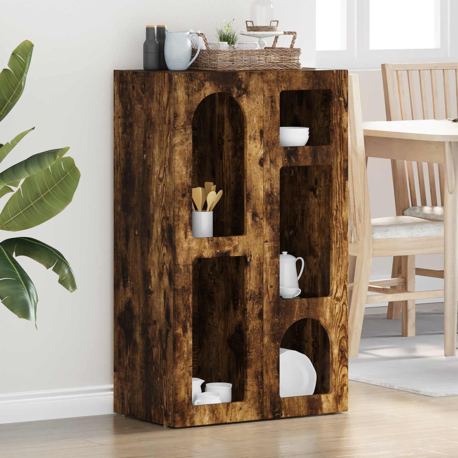 Sideboard Geräucherte Eiche 59 x 35 x 100,5 cm Holzwerkstoff