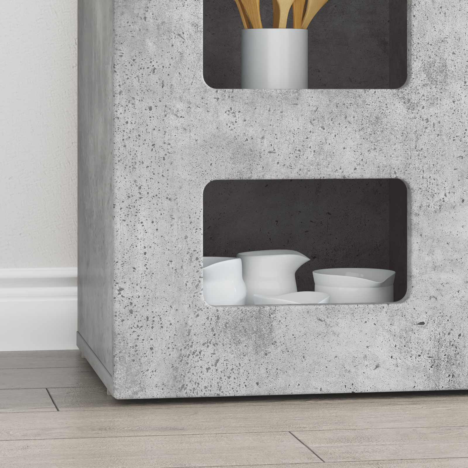 Sideboard Beton Grau 100 x 35 x 59 cm Holzwerkstoff
