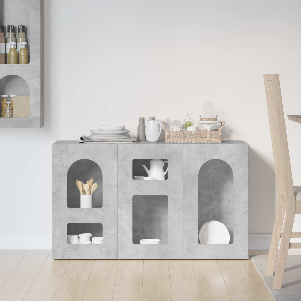 Sideboard Beton Grau 100 x 35 x 59 cm Holzwerkstoff