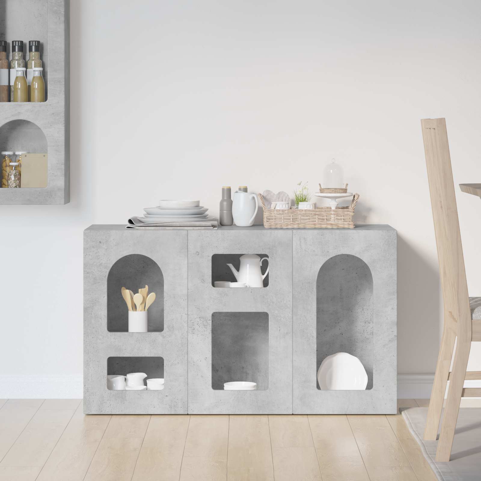 Sideboard Beton Grau 100 x 35 x 59 cm Holzwerkstoff