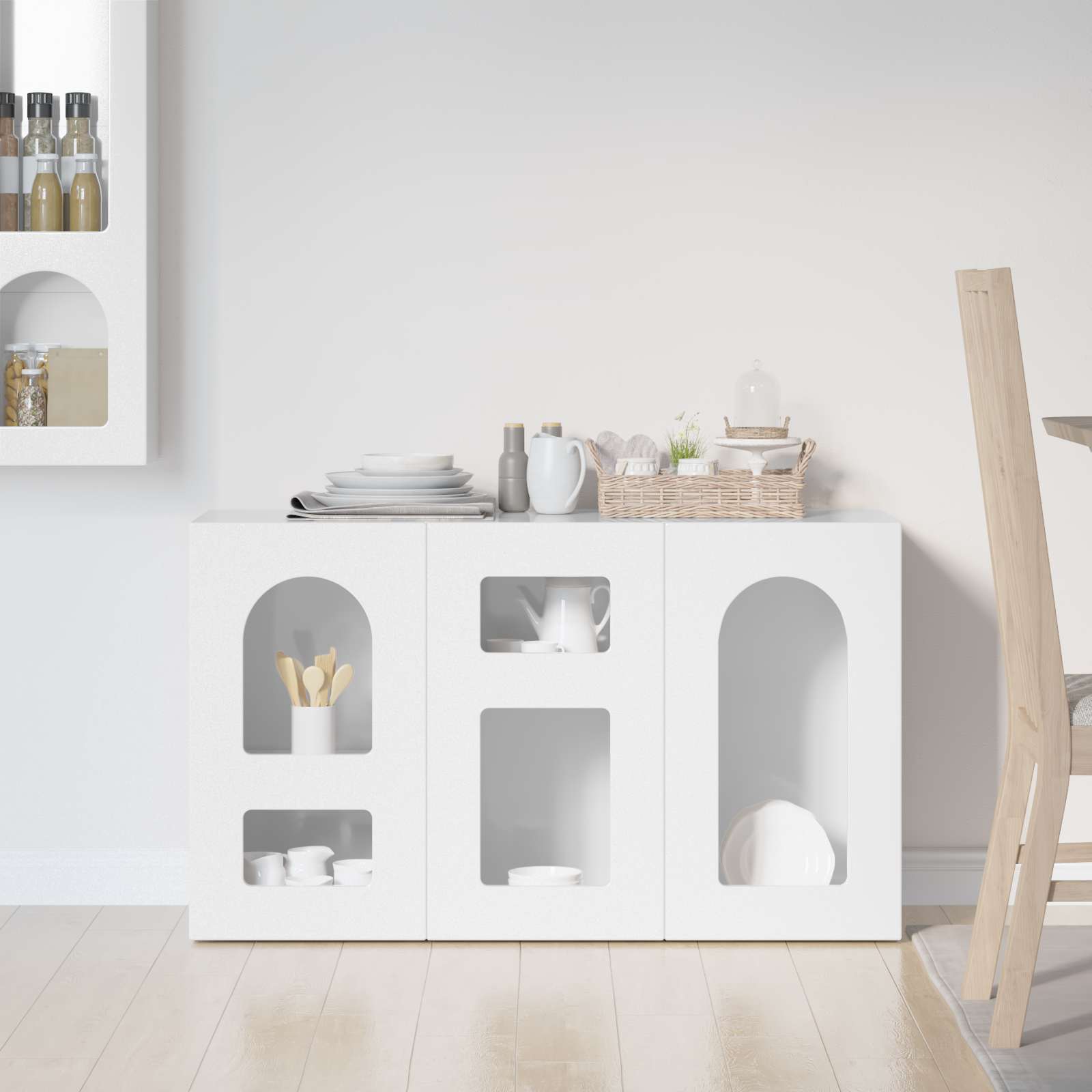 Sideboard Hochglanz Weiß 100 x 35 x 59 cm Holzwerkstoff