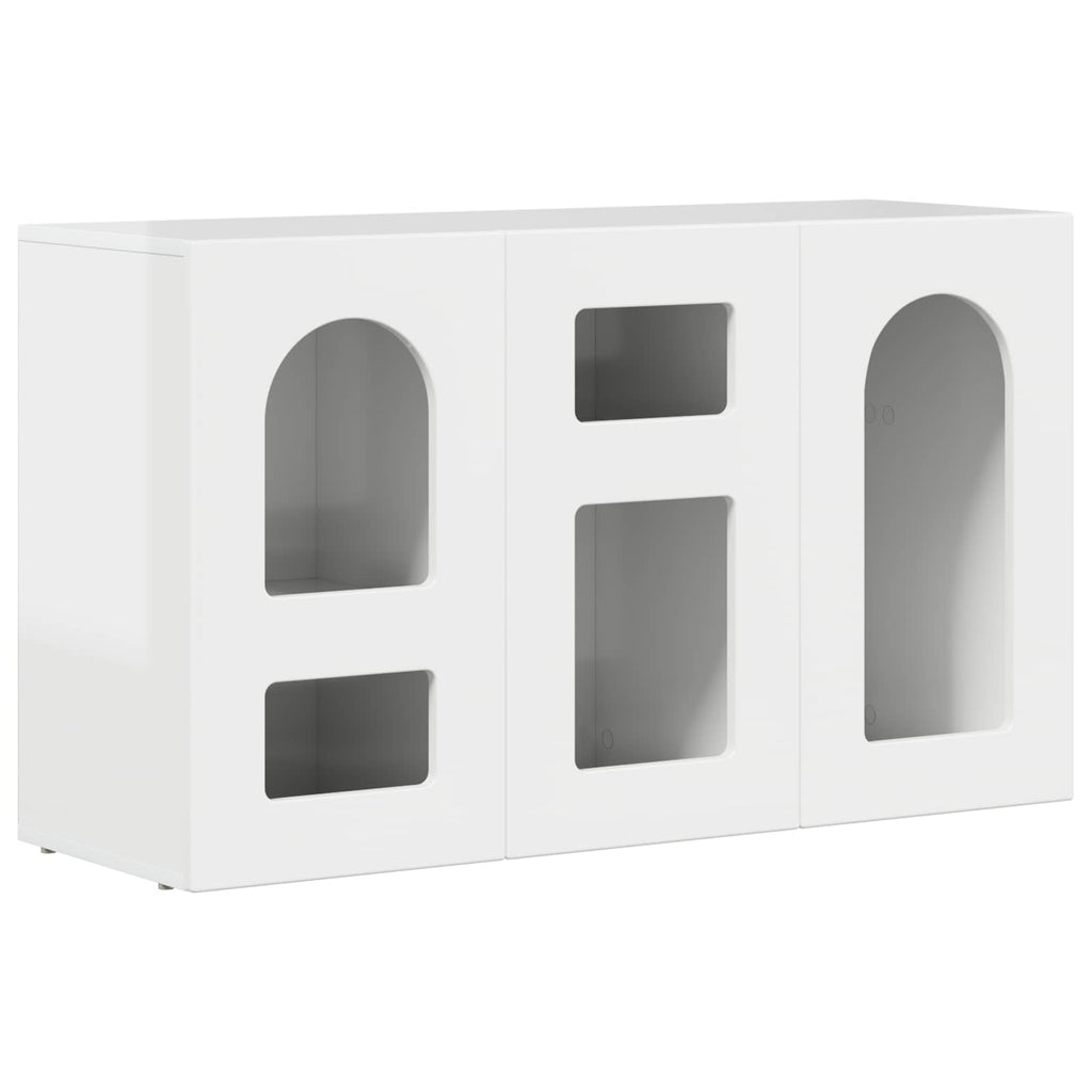 Sideboard Hochglanz Weiß 100 x 35 x 59 cm Holzwerkstoff