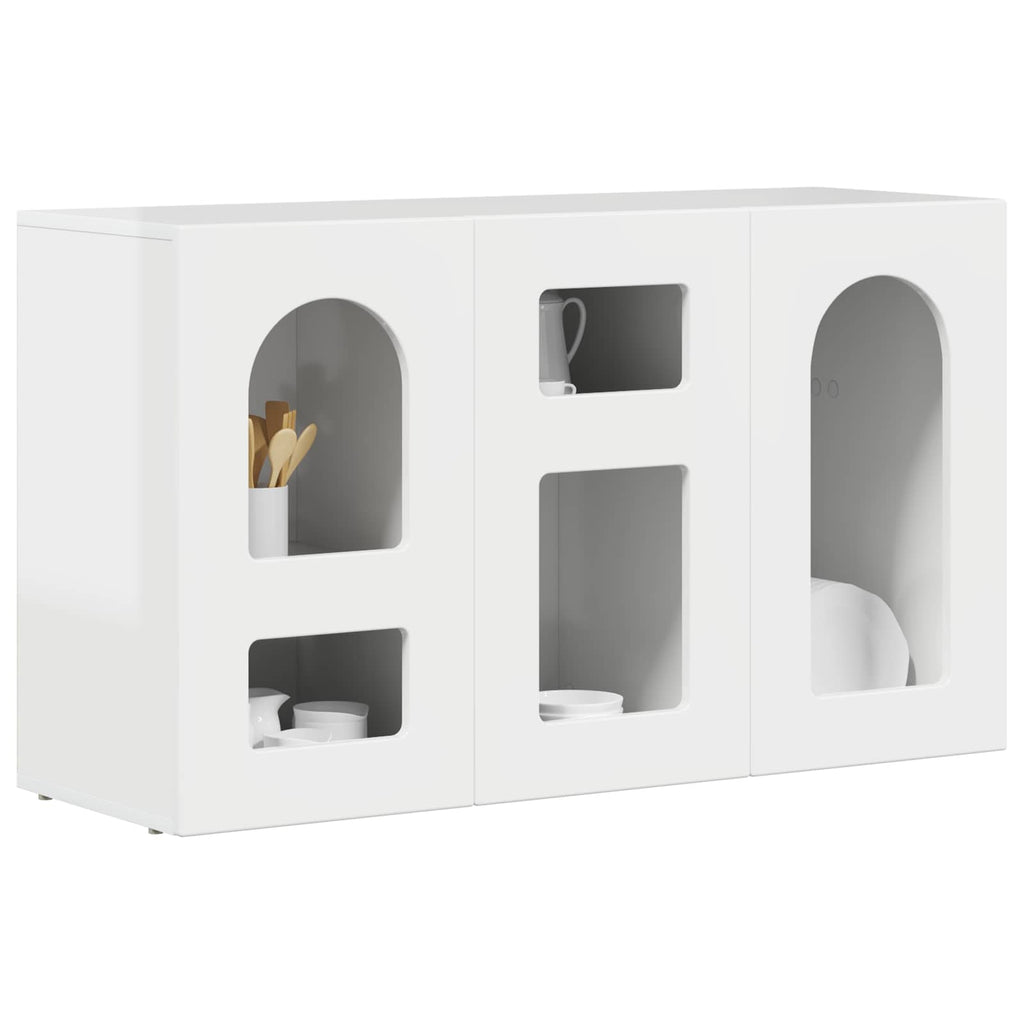 Sideboard Hochglanz Weiß 100 x 35 x 59 cm Holzwerkstoff