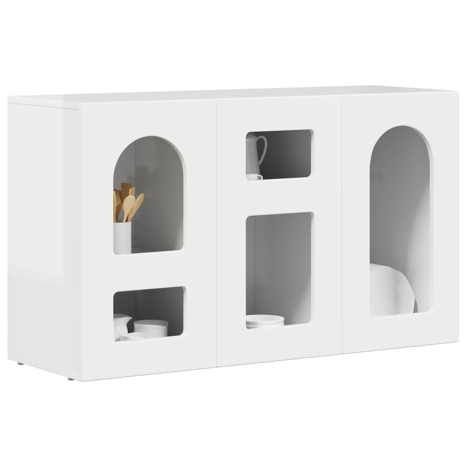 Sideboard Hochglanz Weiß 100 x 35 x 59 cm Holzwerkstoff