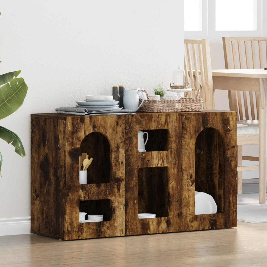 Sideboard Geräucherte Eiche 100 x 35 x 59 cm Holzwerkstoff