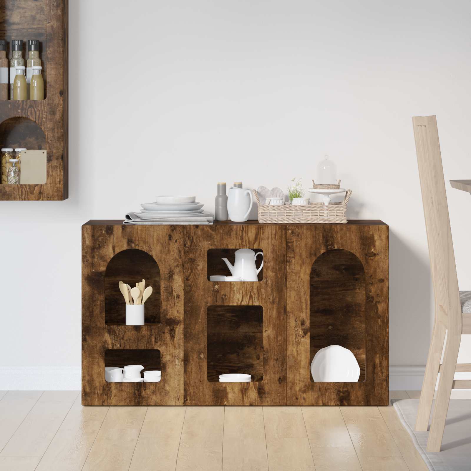 Sideboard Geräucherte Eiche 100 x 35 x 59 cm Holzwerkstoff