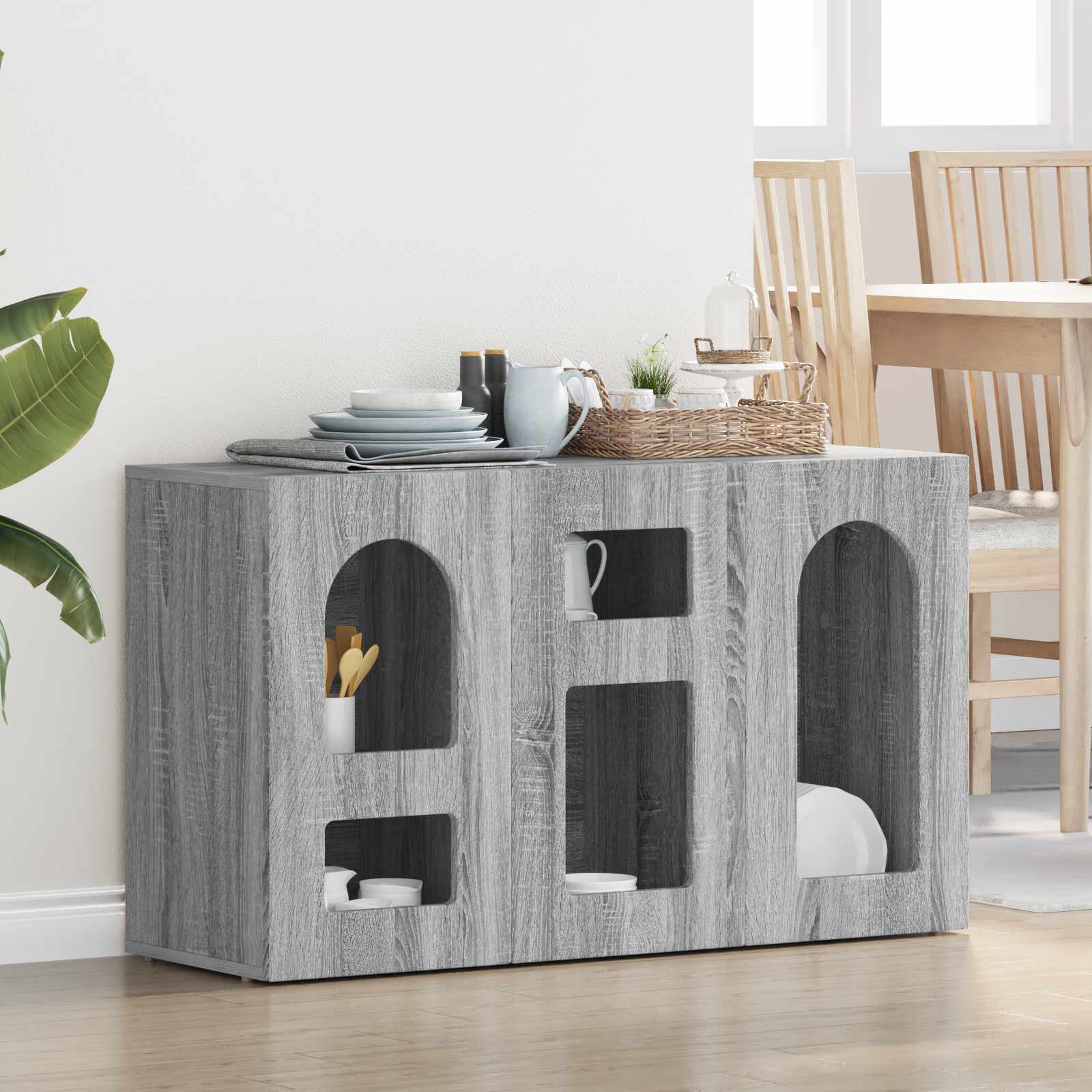 Sideboard Graues Sonoma 100 x 35 x 59 cm Holzwerkstoff