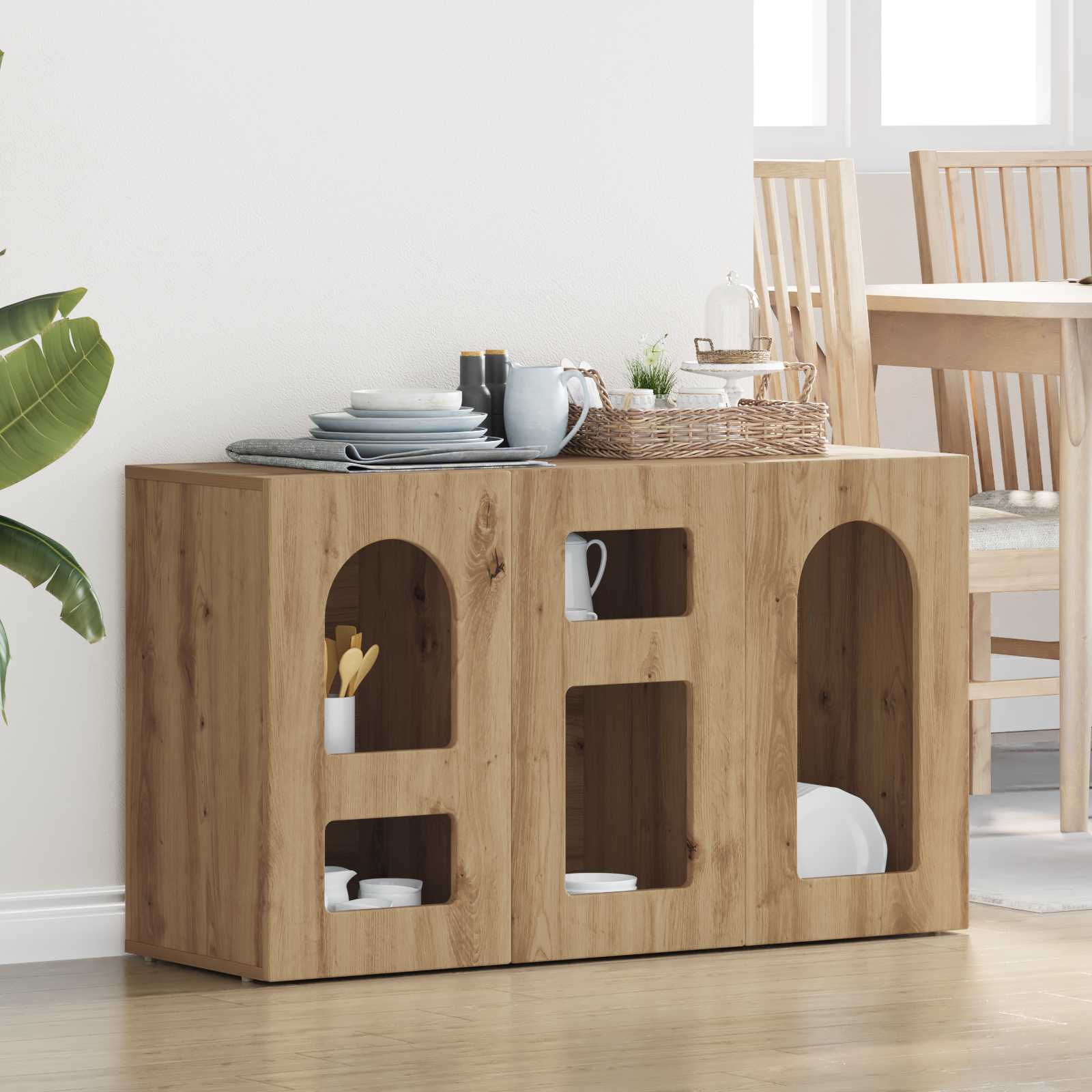 Sideboard Artisan-Eiche 100 x 35 x 59 cm Holzwerkstoff
