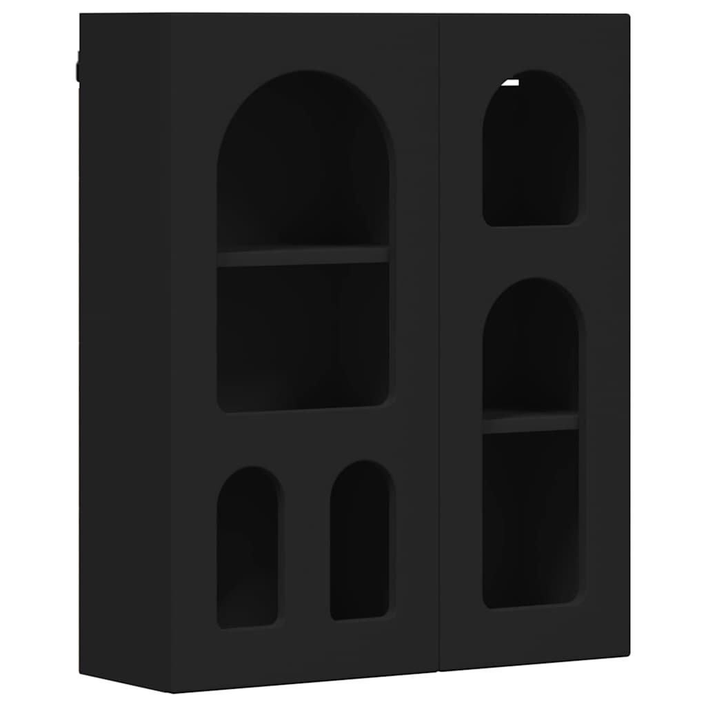 Hängeschrank mit Regal Schwarz 59 x 20 x 71,5 cm Holzwerkstoff