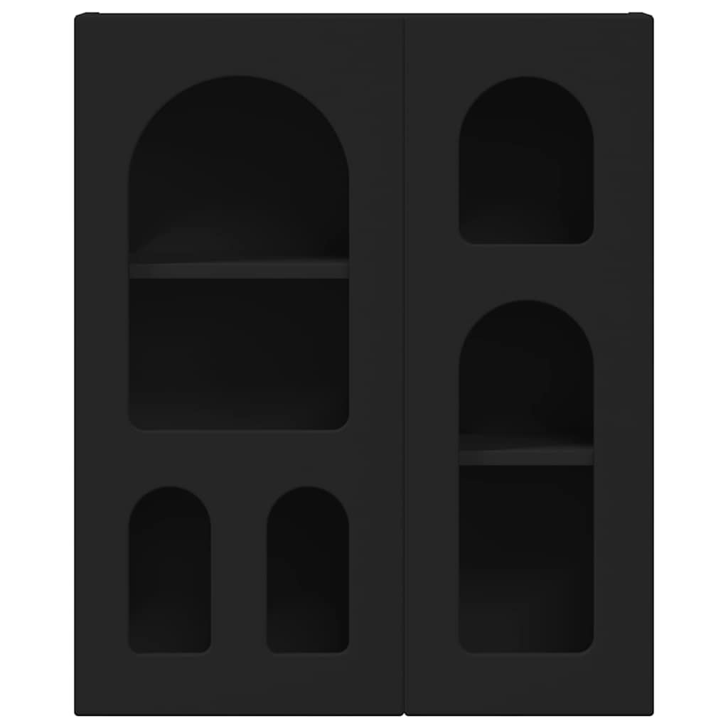 Hängeschrank mit Regal Schwarz 59 x 20 x 71,5 cm Holzwerkstoff