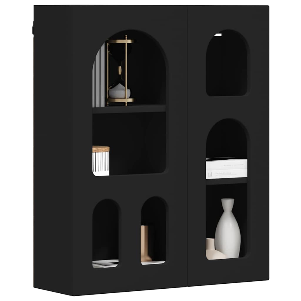 Hängeschrank mit Regal Schwarz 59 x 20 x 71,5 cm Holzwerkstoff