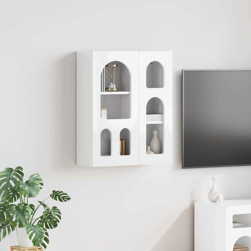 Hängeschrank Hochglanz Weiß 59 x 20 x 71,5 cm Holzwerkstoff