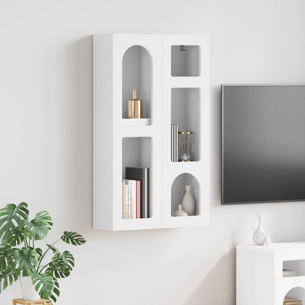 Hängeschrank mit Regal Weiß 59 x 20 x 100 cm Holzwerkstoff
