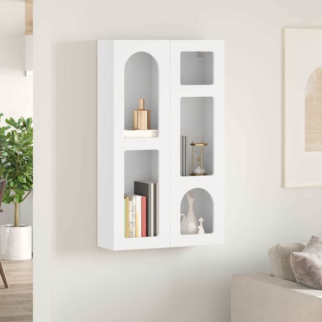 Hängeschrank mit Regal Weiß 59 x 20 x 100 cm Holzwerkstoff