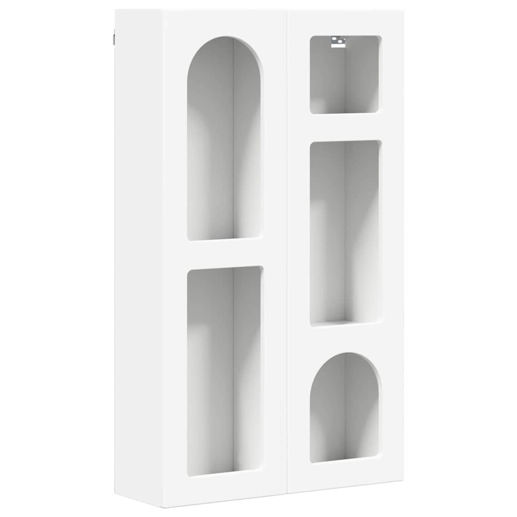 Hängeschrank mit Regal Weiß 59 x 20 x 100 cm Holzwerkstoff